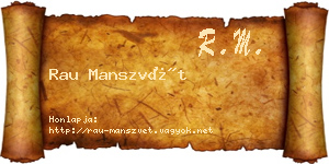 Rau Manszvét névjegykártya